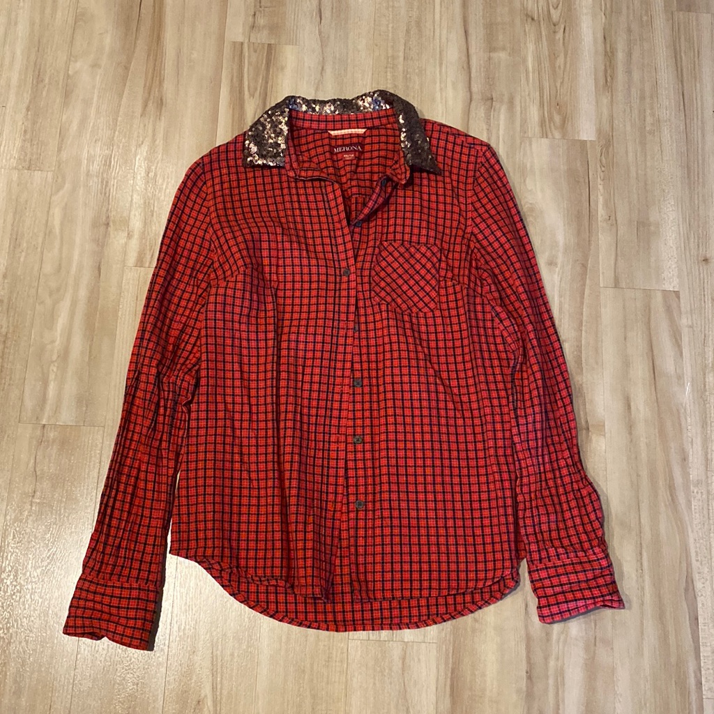 Red & Black Checkered Button Down